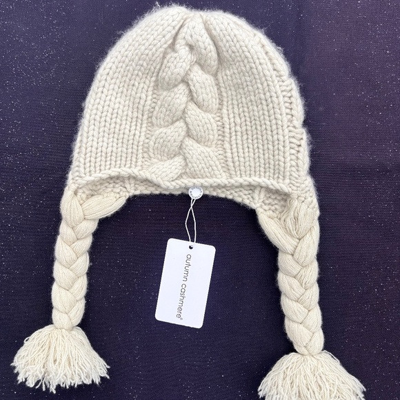 Autumn Cashmere hat with braids main image 5